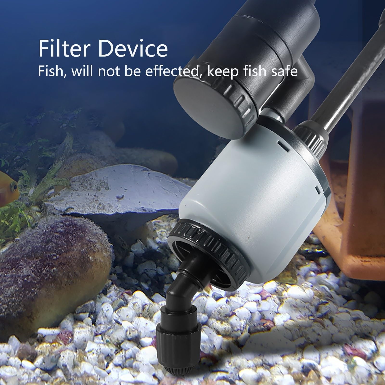Nettoyeur d'aquarium, outils de nettoyage d'algues, outils de nettoyage automatique d'aquarium 4 en 1, puissance élevée, convient for changer l'eau, laver le sable et la circulation de l'eau(30W)