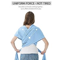 Vista 5 de Fular Portabebés, Portabebés Jeroray, Portabebés Infantil Manos Libres, Ligero, Transpirable, Suavidad, Azul Bebé