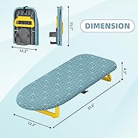 Vista 2 de Small Ironing Board Tabletop, Foldable mini Ironing Board, Table top Ironing Boards Small, Compact Portable Ironing Boards with Iron Holder &