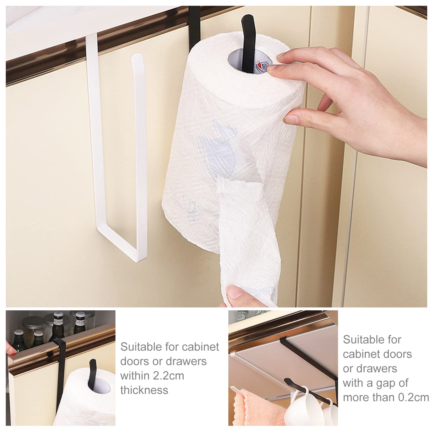 Porte Rouleau Papier Cuisine,Porte-Rouleau De Papier 304 En Acier Inoxydable Sans Percage Sur Mur Support De Papier En Acier Inoxydable Adhesif 3m Autocollante Pour Cuisine Toilettes Bains 84366703