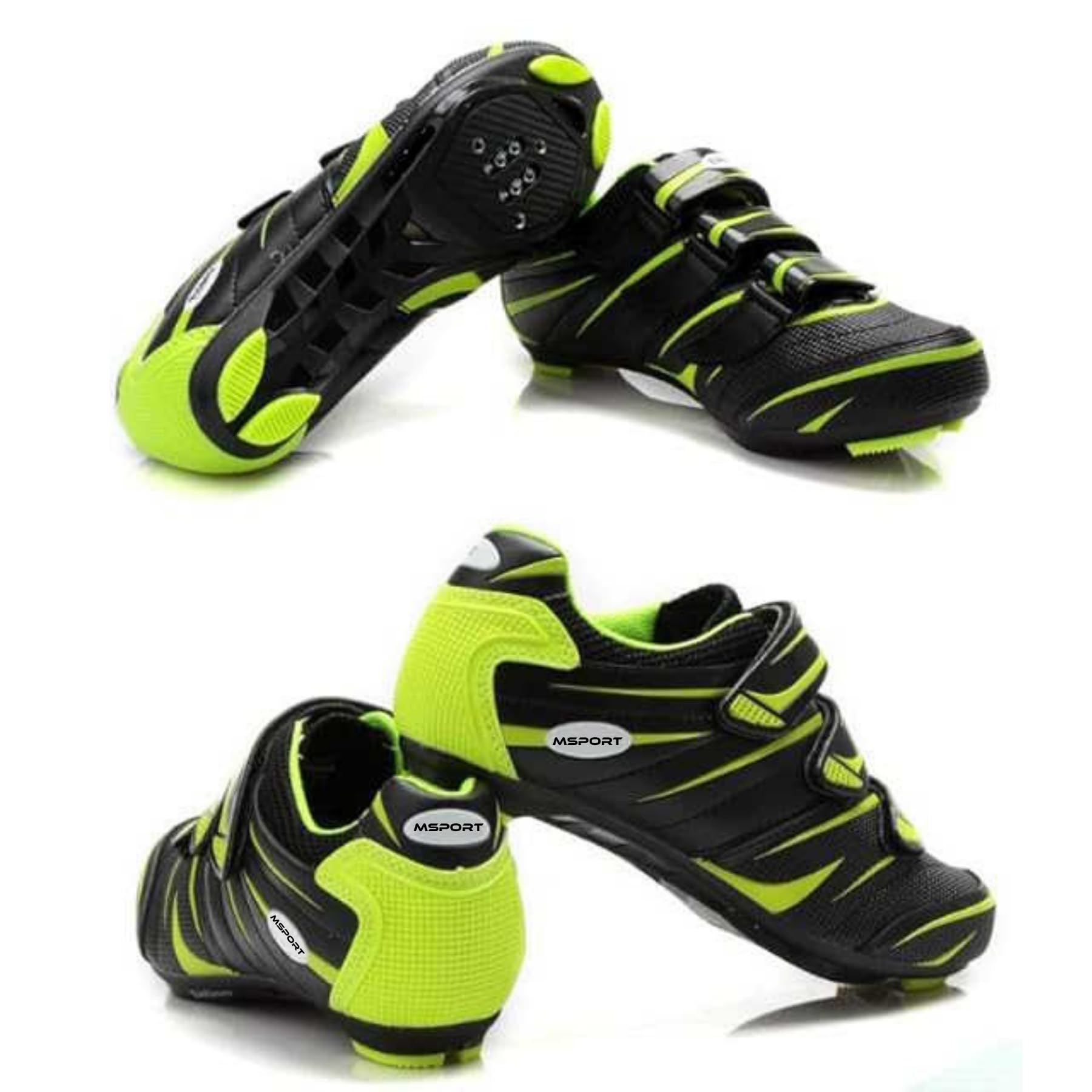Scarpe da Ciclismo Uomo/Donna – Scarpe Spinning Traspiranti, Compatibili con Peloton, SPD, SPD-SL e Look Delta - Verde 46 EU