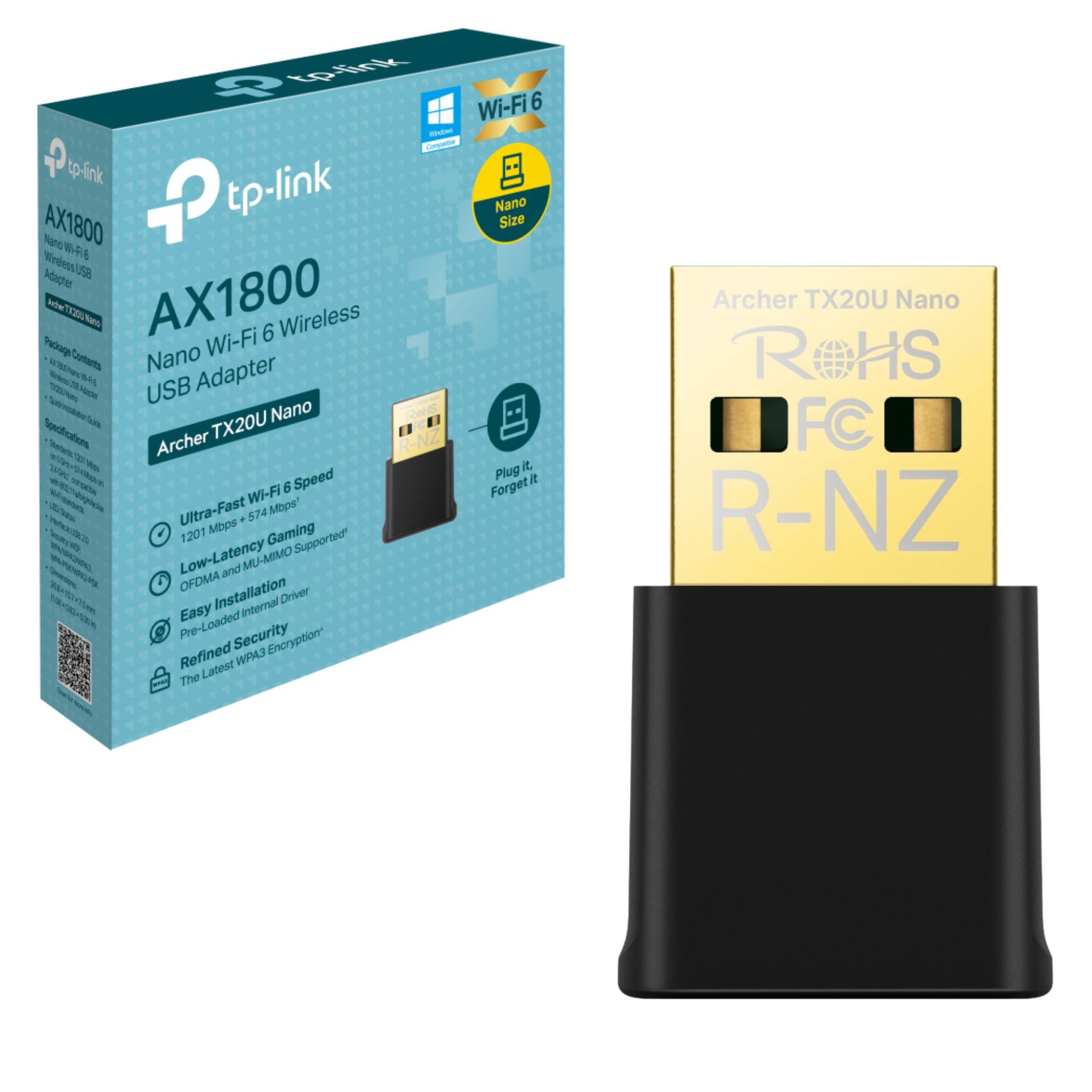 TP-Link Archer TX20U Nano AX1800Mbps WiFi 6 Wireless MU-MIMO USB Adapter, Fast WiFi Dongle, Dual Band Wireless USB Adapter for PC, Lower Latency Gameplay, Improved Security-image-19