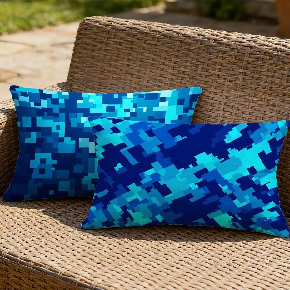 Coussin extérieur imperméable bleu pour mobilier de jardin et canapé de patio
