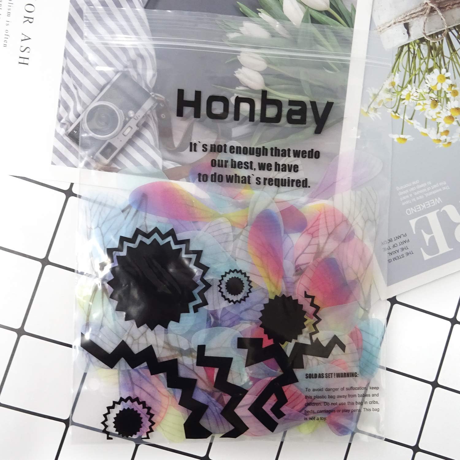 Honbay 100PCS Artificial Craft Dragonfly Wing Charms for Women Earring Pendant Jewelry Crafts Hair Clip Decoration (10 Color) - Image 7