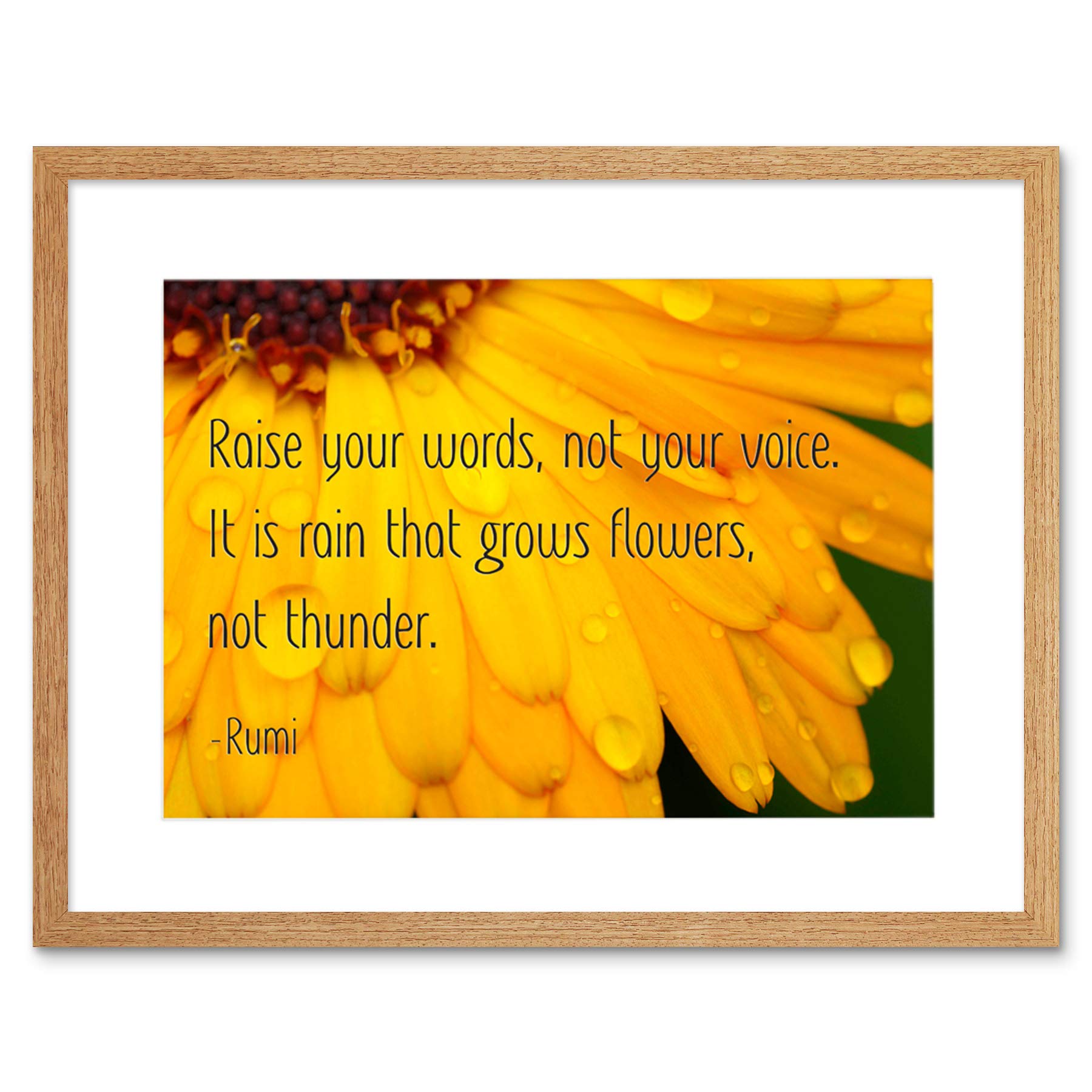 Wee Blue Coo Quote Typography Words Voice Thunder Rumi Framed Wall Art Print