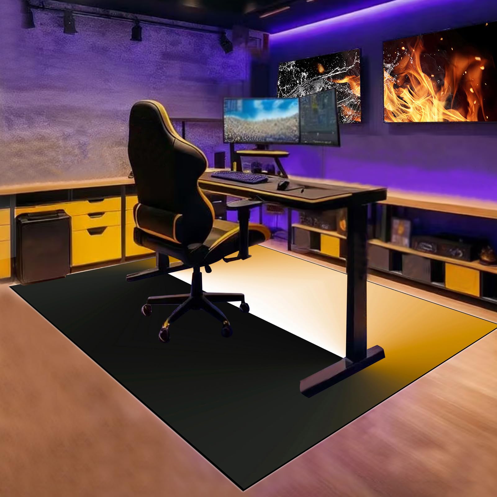 Gaming Dywan Podłogowy Antypoślizgowy Mata Podłogowa Biuro Ochraniacz Podłogowy Dywan Krzesło Z Kołami Mata Krzesła Podłogowe Twarde Podłogi Mata Podłogowa Podłogi Podłogowe 140 x 160 cm