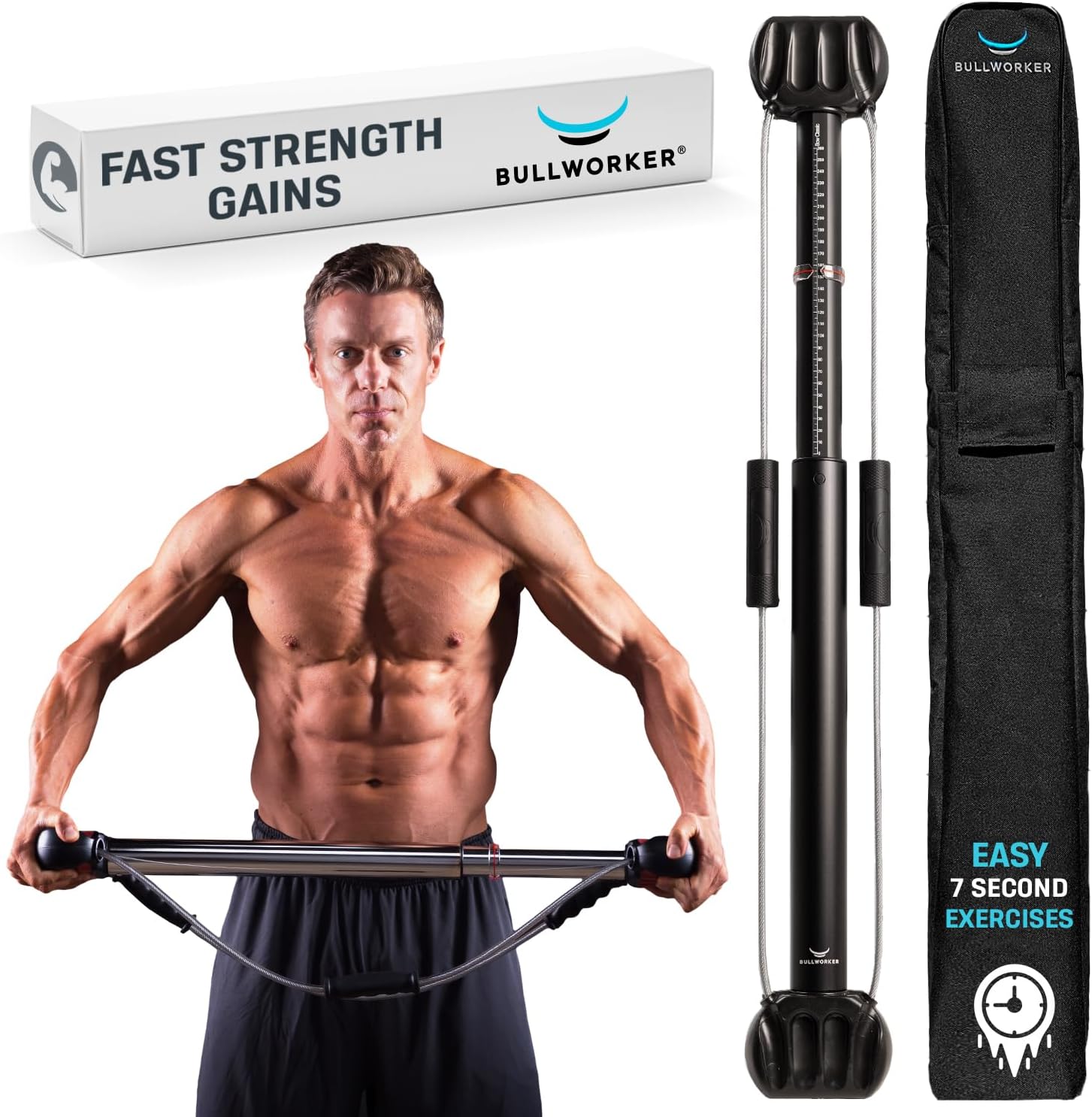 Bullworker Bow Classic 36" | Build Power and Strength with the Leader in Isometric Exercise Equipment. Established in 1962. Workouts for Back, Shoulder, Chest, Biceps, Abs, Triceps, and Arms.