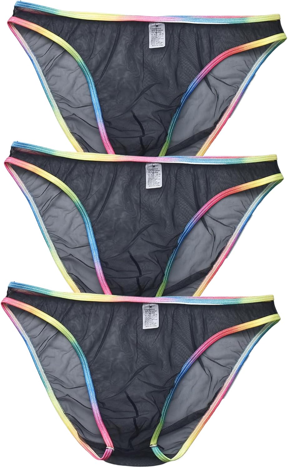Mens See Through Bikini Briefs Transparent Mesh Underpants Triangle Briefs Underwear