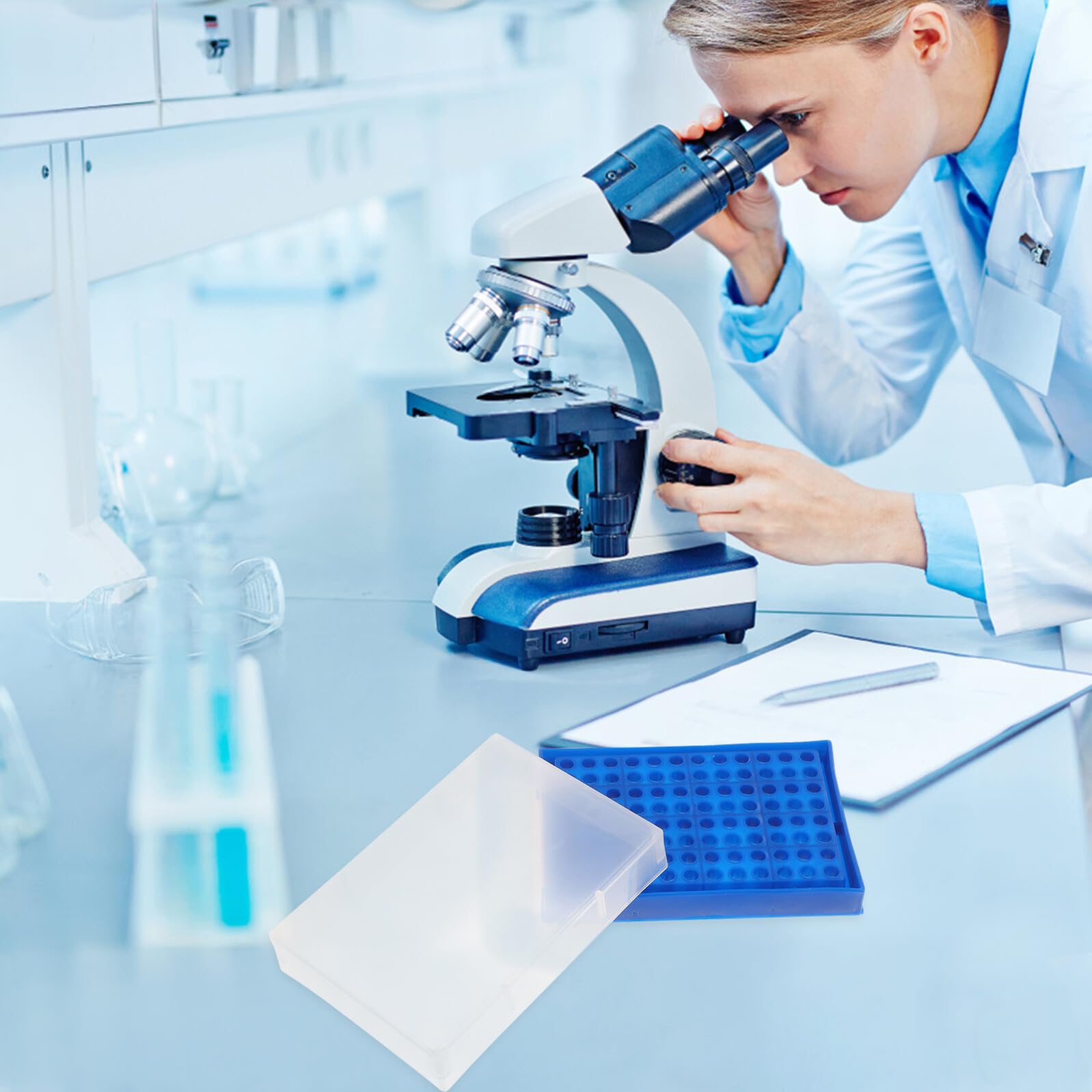 4 Stück Teiliges Mikrozentrifugenröhren rack aus Langlebigem Polypropylen Hitze Kältebeständig Kompakte Aufbewahrungsbox für Laborproben Geeignet für Pcr röhrchen Farblich