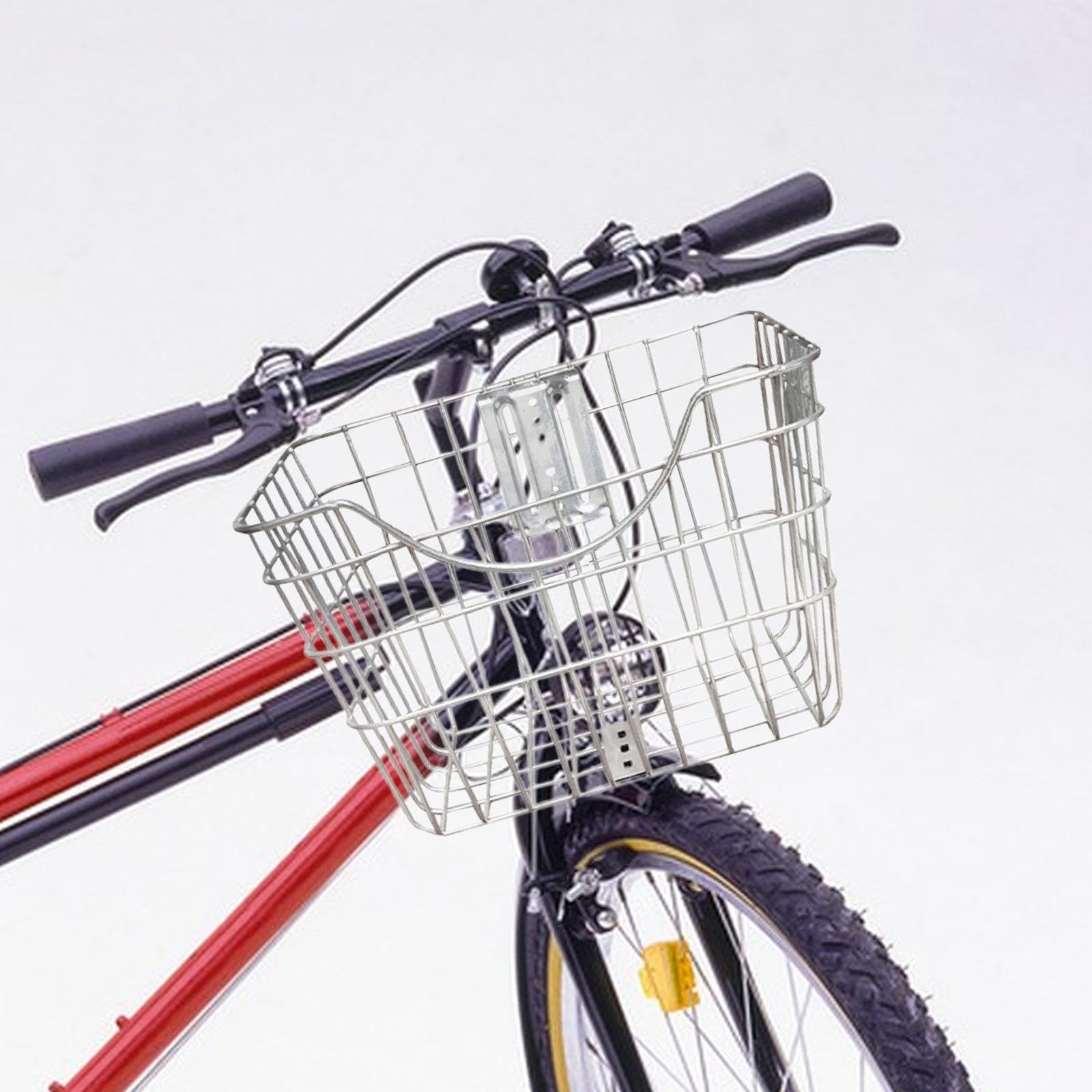 ブラック 自転車 前面バスケット付き dショッピング |自転車 かご ブラケット 2点セット ワイヤー