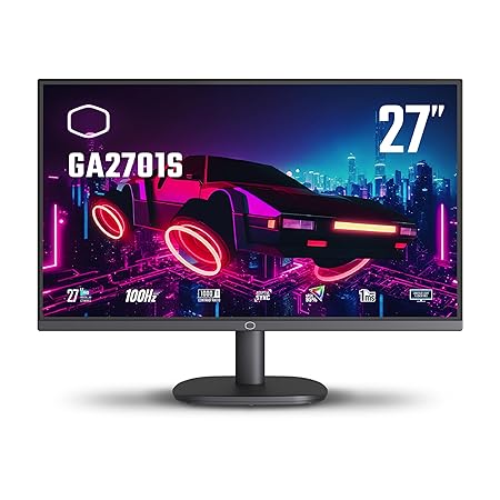 Cooler Master GA2701S Work & Gaming IPS Monitor - 27 Inch | 100 Hz 1 MS | Tilt -5?~+20 | VESA Mount | Low Blue Light Flicker Free |