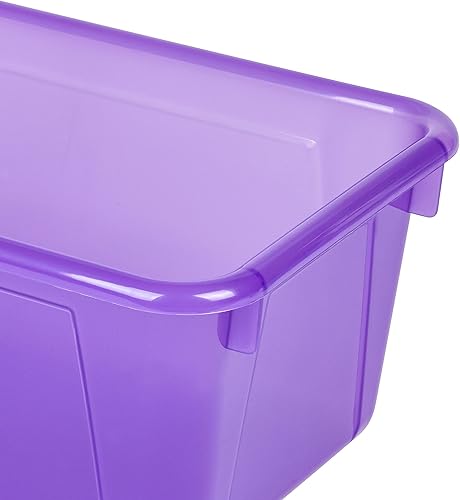 Miniatura 8 de Storex Tapa y tapa, se adapta a cubos pequeños (contenedores se venden por separado), 12.2 x 7.8 x 1 pulgada, paquete de 5, translúcido (62402A05C)