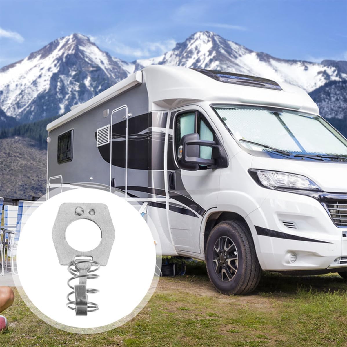 Rv Water Heater Door Latch Silver Fastener Stainless Steel Cam Lock Easy Operation and Maintenance for Camper Hot Water Heater Cover