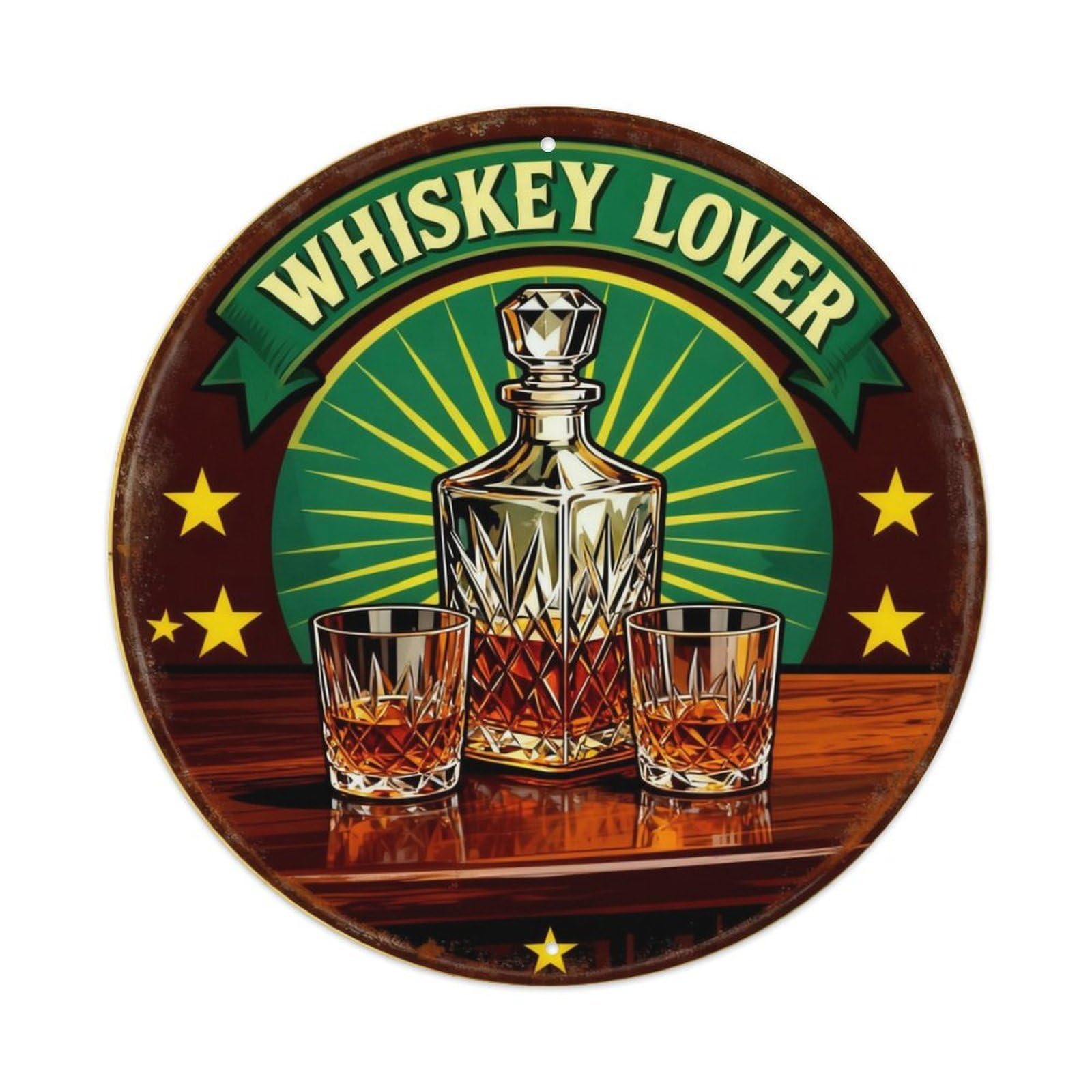 Whiskey Lover Bar Sign Metal Tin Sign Plaque