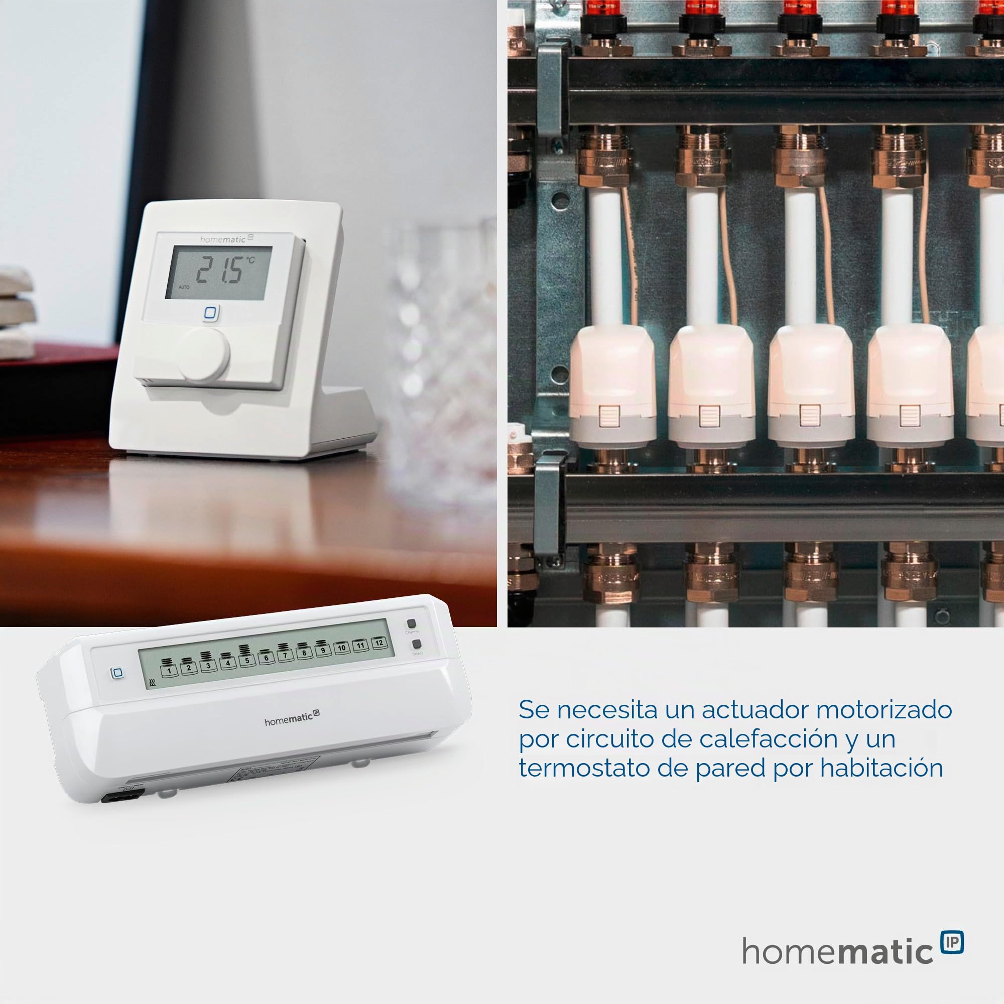 Homematic IP Smart Home 153621A0 - Controlador de calefacción por Suelo Radiante (12 Compartimentos, Control Digital, con o sin aplicación)