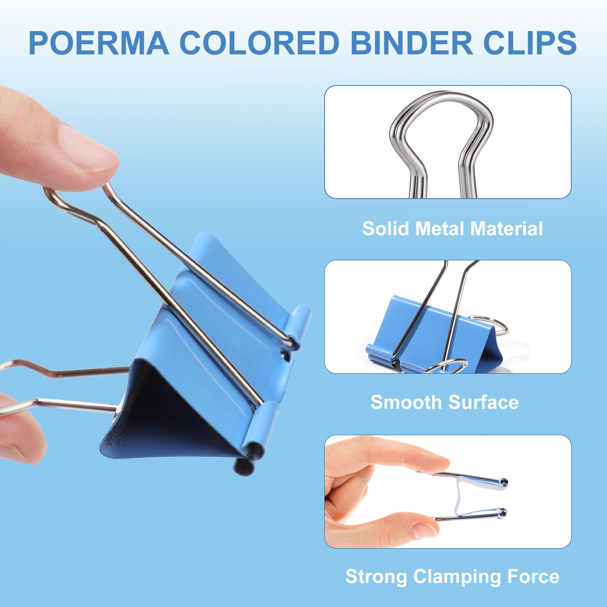 96 PCS Clip Pieghevoli in Metallo, 25mm Clip per Raccoglitori | Graffette Pieghevoli Clip Fermacarte in Metallo, FoldBack Pinze Binder per Ufficio, Scuola Casa (4 colori)