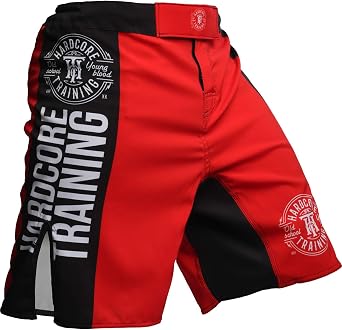 Hardcore Training MMA Shorts for Men, BJJ No-Gi Grappling Kickboxing Gym