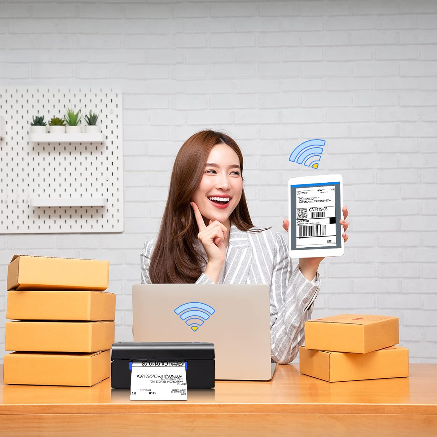 beeprt Bluetooth Shipping Label Printer - 4x6 Wireless Label Printer for Shipping Packages, Thermal Label Printer Compatible with Shopify Ebey  Etsy FedEx UPS USPS Small Business Home 72pcs/min : Office Products