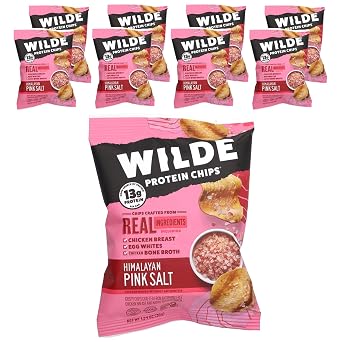 Wilde Brands Protein Chips, Himalayan Pink Salt, 8 Bags, 1.34 oz 38 g Each