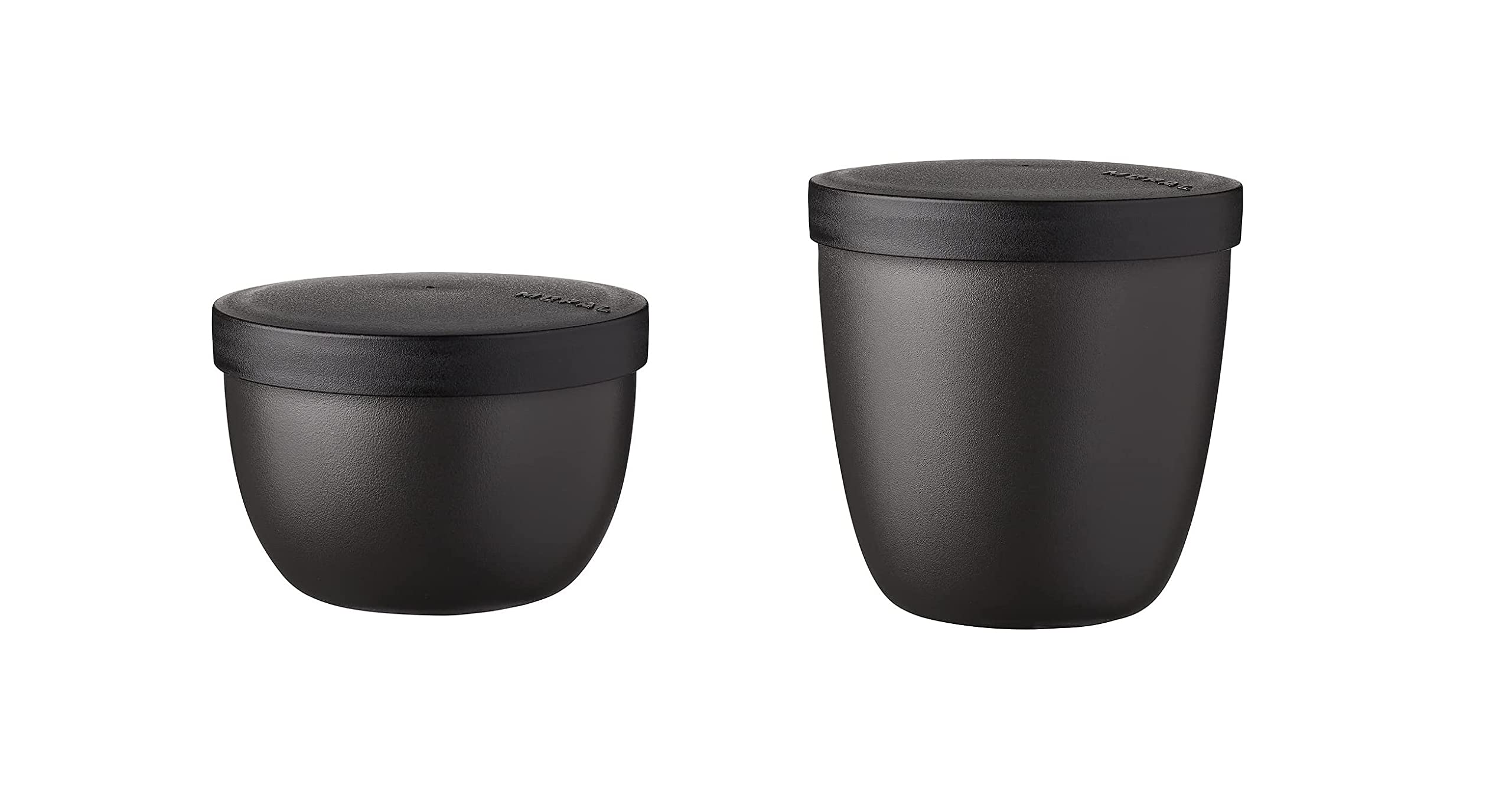 Mepal - Snackpot Duo Pack Ellipse - Practical container for storing and transporting food - Freezer safe - Dishwasher safe - Nordic Black โ image 1
