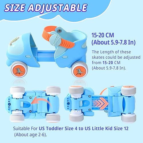Miniatura 3 de Patines de ruedas ajustables para niños y niñas con bloqueo de ruedas para principiantes y bebés