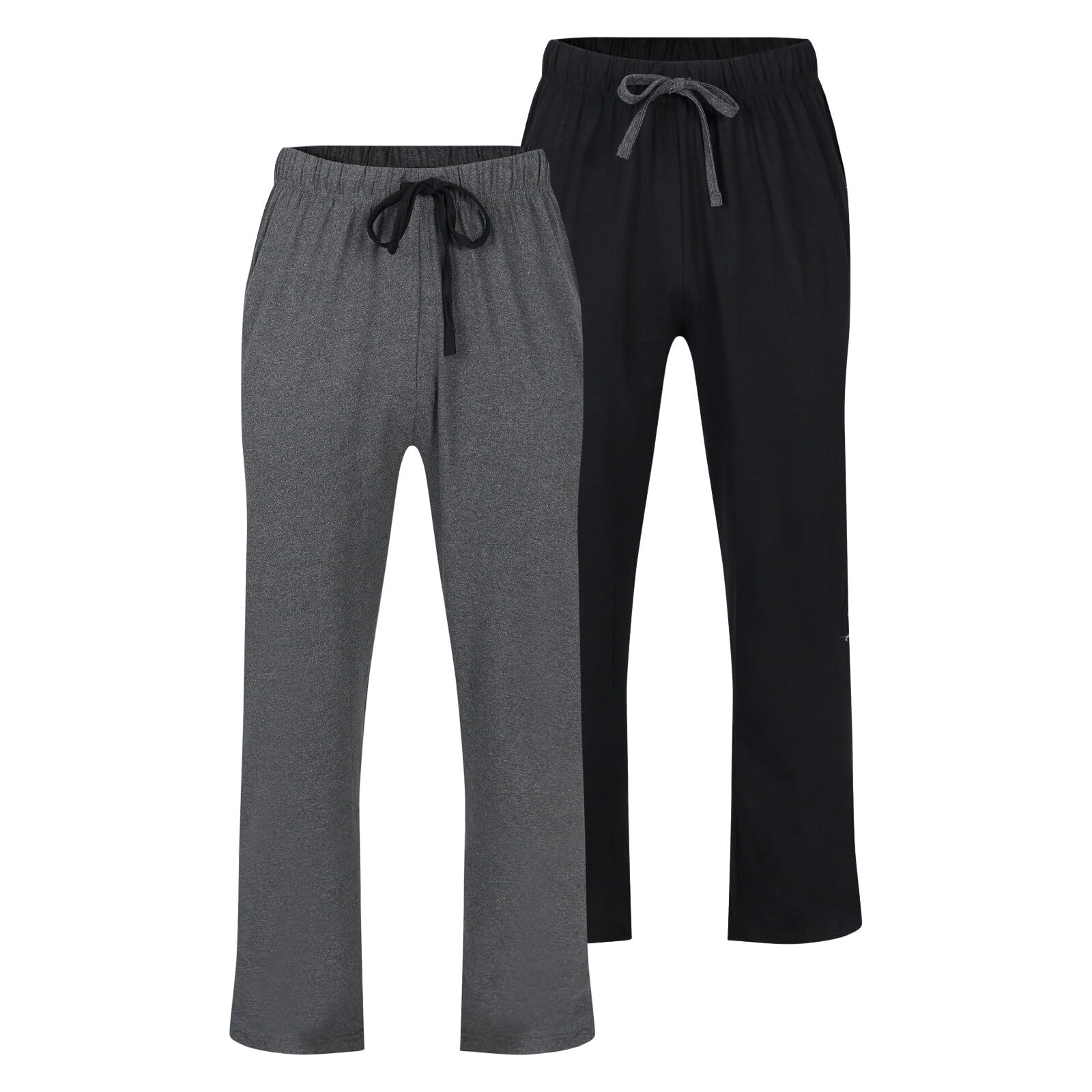 North East Men's 2Pk Bottoms- Black/Ash 2 Pack Pyjama Bottoms With Pockets Sleep Night Pj Lounge Pants L To Xxl New (2Xl - Blk/Ash)