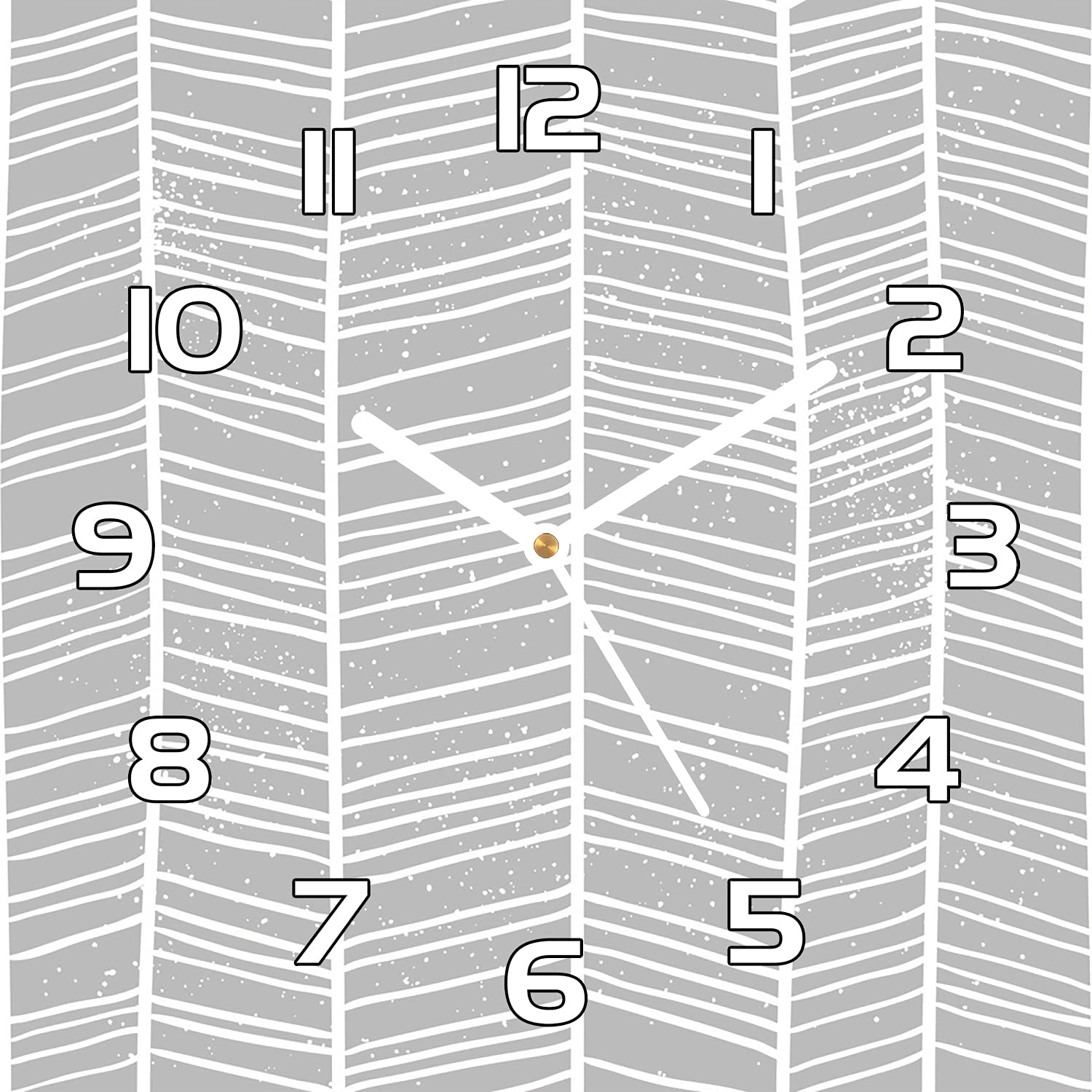 Horloge murale en verre géométrique Herringbone moderne 30x30 cm