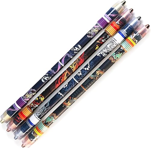 Miniatura 6 de Bolígrafo giratorio Menowa Vgg Mod, versión de bestia auspiciosa con puntas de oro rosa, bolígrafo giratorio con peso hecho a mano, dragón azul