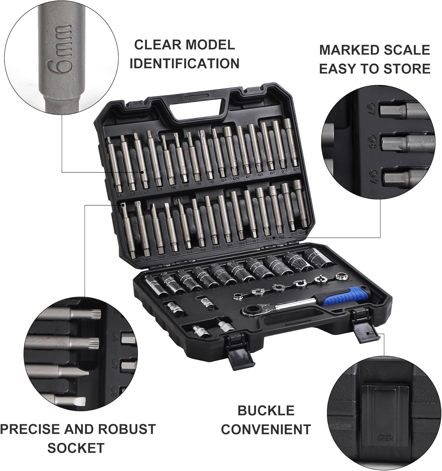 50PCS Shock Absorber Strut Nut Socket Set for Strut mounts, Shock Absorbers and Struts