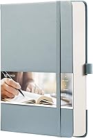 Vista 20 de EMSHOI - Cuaderno de puntos, 256 páginas A5, cuadrícula de puntos, papel grueso de 120gsm, 16 páginas perforadas, piel sintética suave, bolsillo