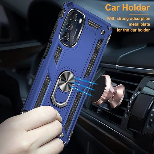 Miniatura 6 de Muntinfe Funda para Motorola Moto G 5G 2022 con 2 protectores de pantalla de vidrio templado armadura de grado militar a prueba de golpes con anillo