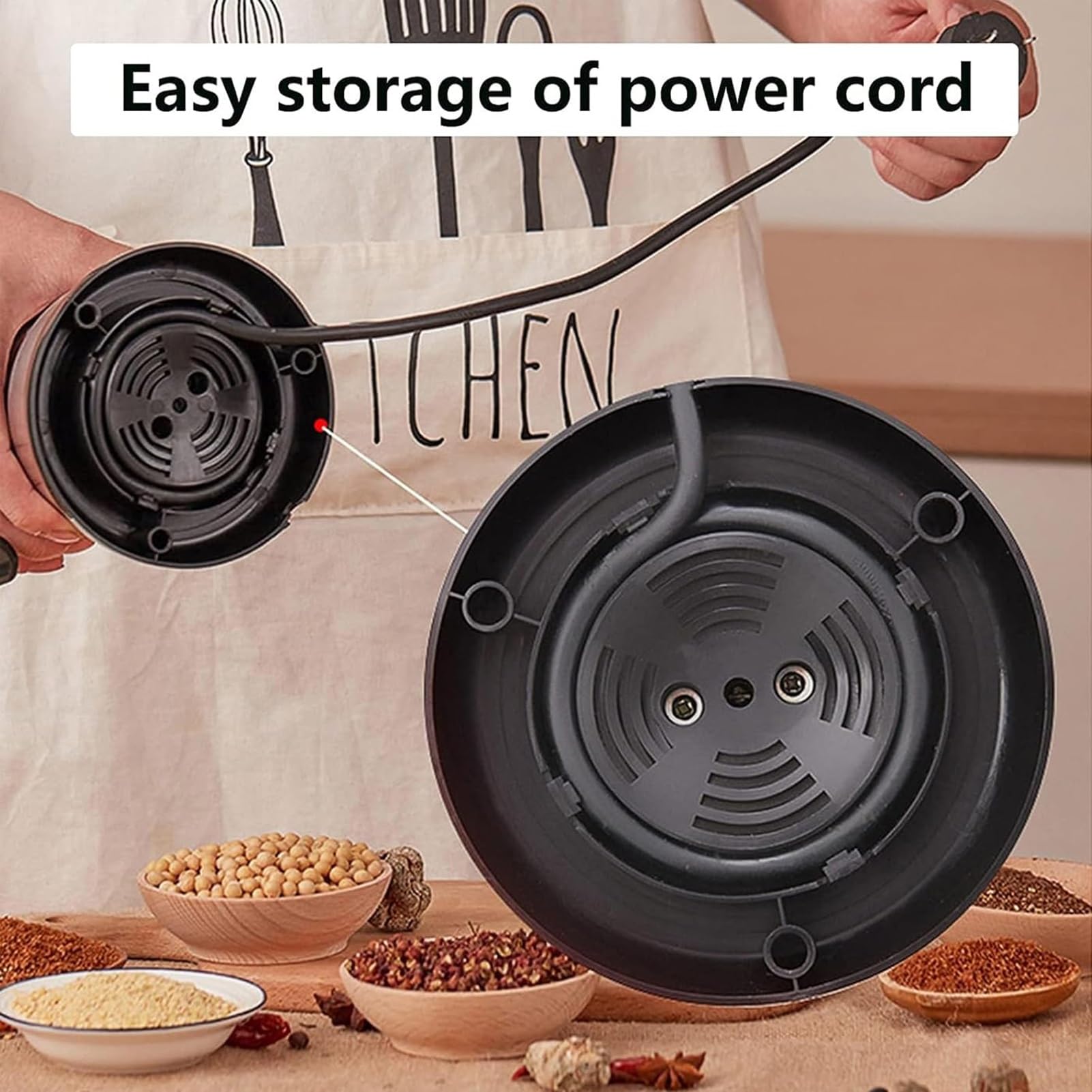 Macina spezie elettrico, mulino for macinazione domestico, frullatore for spezie da 400 W, corpo interamente in acciaio inossidabile, macchina for macinazione a secco, frantumazione ad alta velocità
