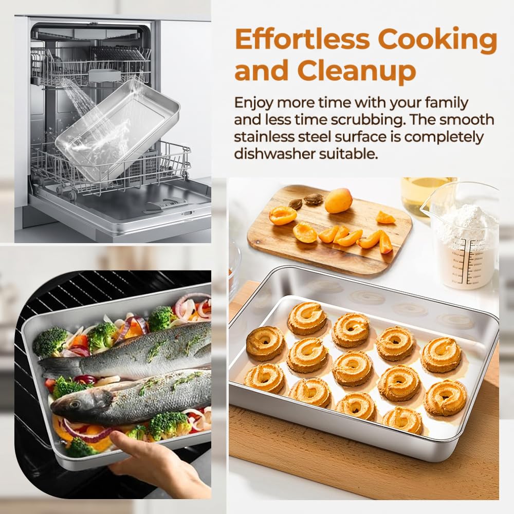 Teglia da Forno con Coperchio 31x 24x 5cm Contenitori per Alimenti Teglia da Forno in Acciaio Inox con Coperchio Ermetico Teglia Quadrata per Torte Teglia Rettangolare per Cottura per Tiramisu