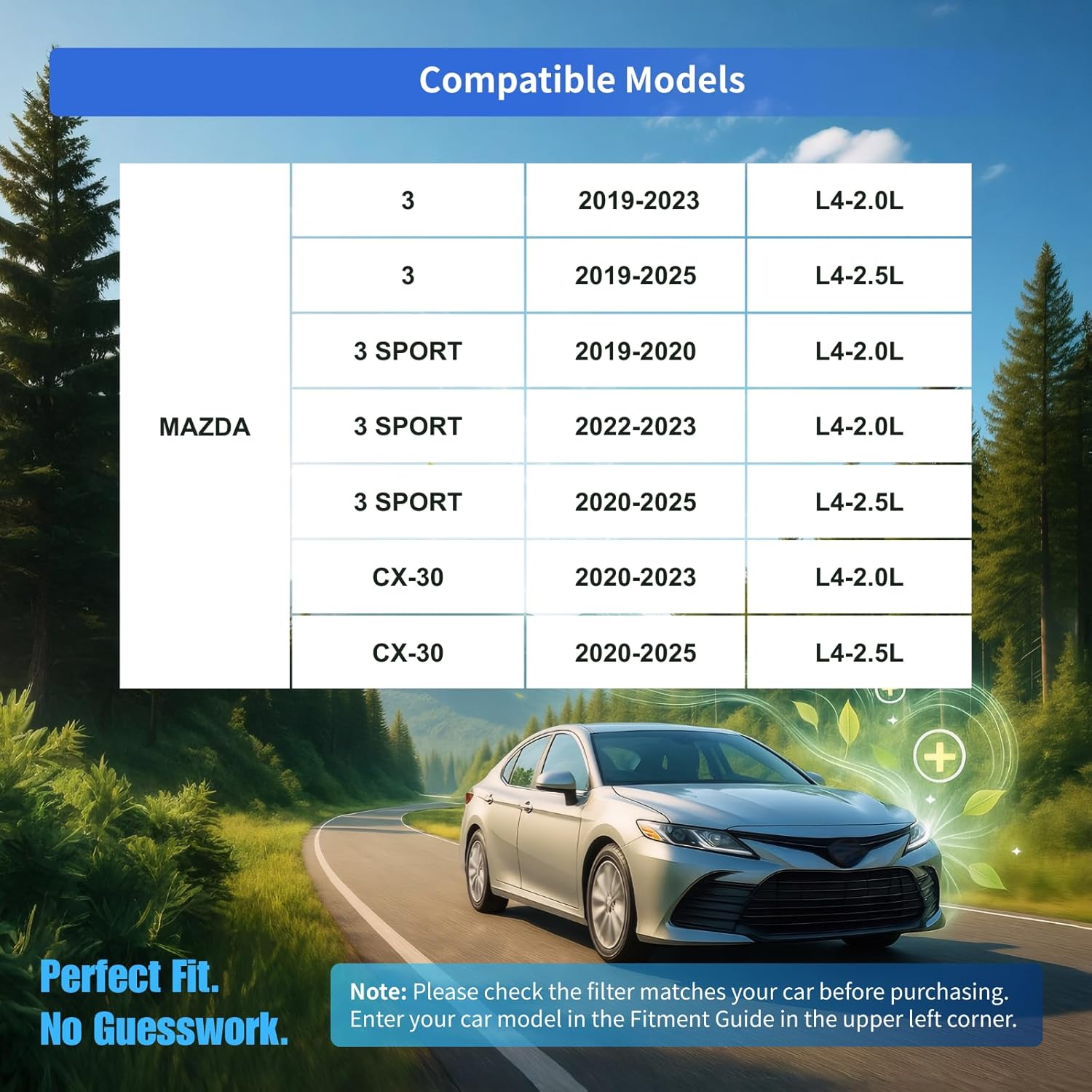 Cabin & Engine Air Filter Kit for Mazda 3 2019-2023, Mazda 3 Sport 2019-2025, CX-30 2020-2025