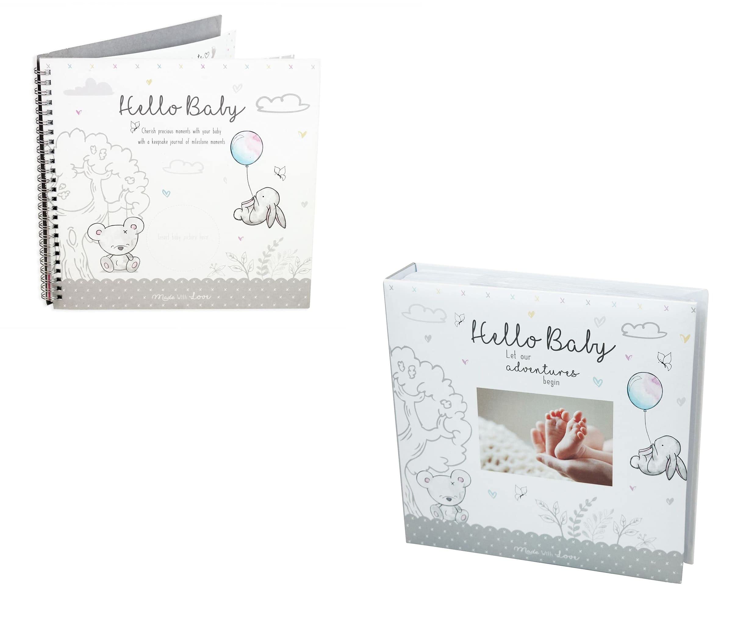 RSW Hugs & Kisses Hello Baby Record Book Journal Keepsake & Photo Album Set