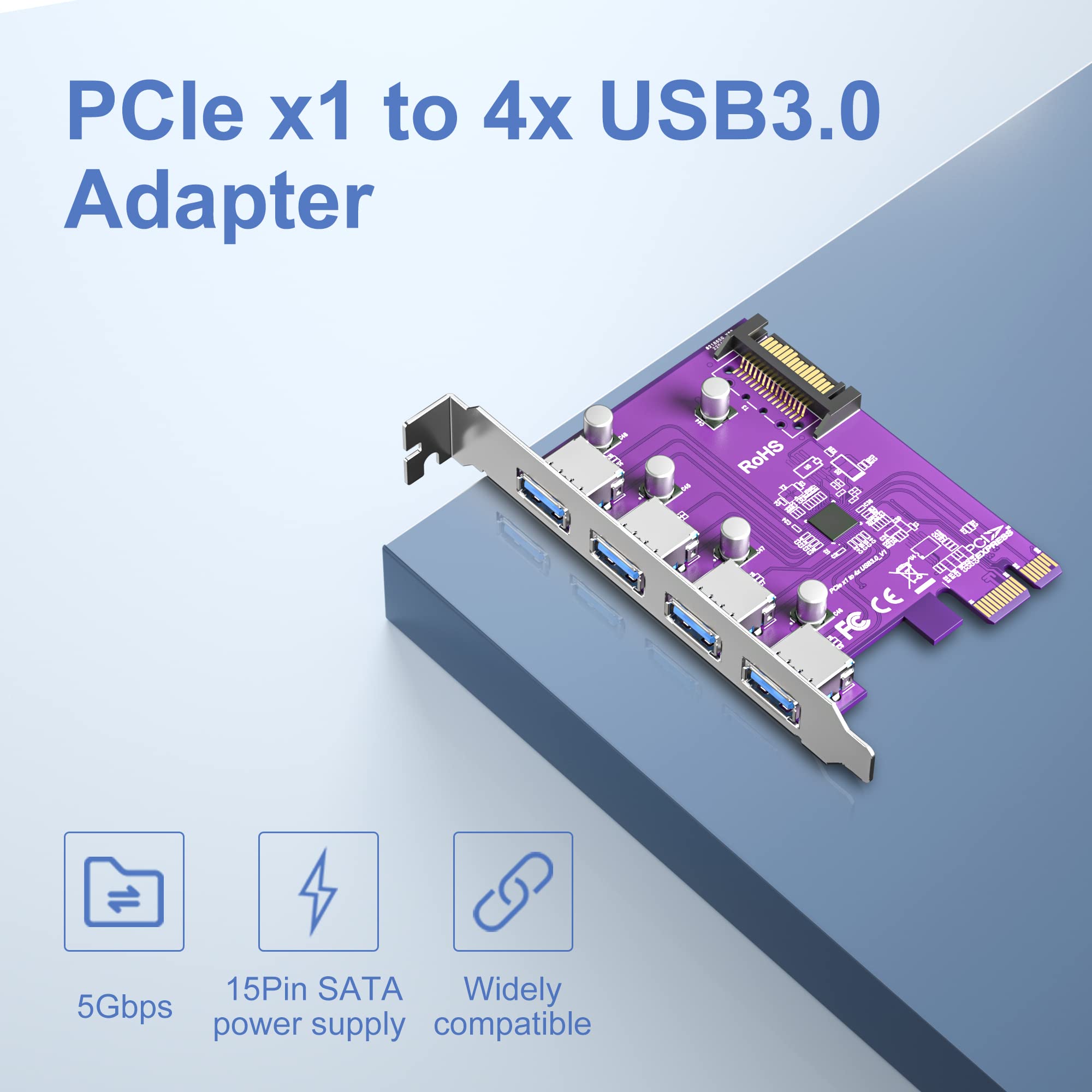 Amazon.in: Buy PCIe to (4) USB 3.0 Expansion Card, PCIe USB Add in