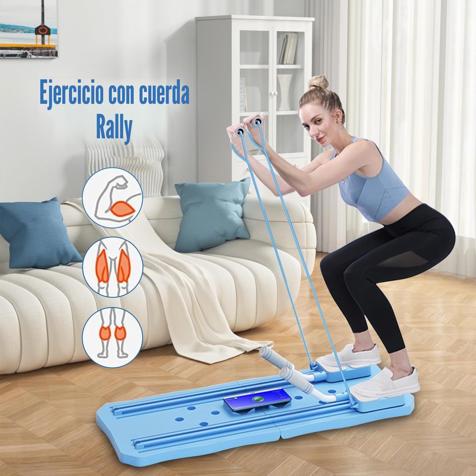 Tabla de ejercicios plegable para pilates de cuerpo completo, tabla abdominal multifuncional, tabla de rodillo de abdominales multifuncional, entrenador de entrenamiento de cuerpo completo