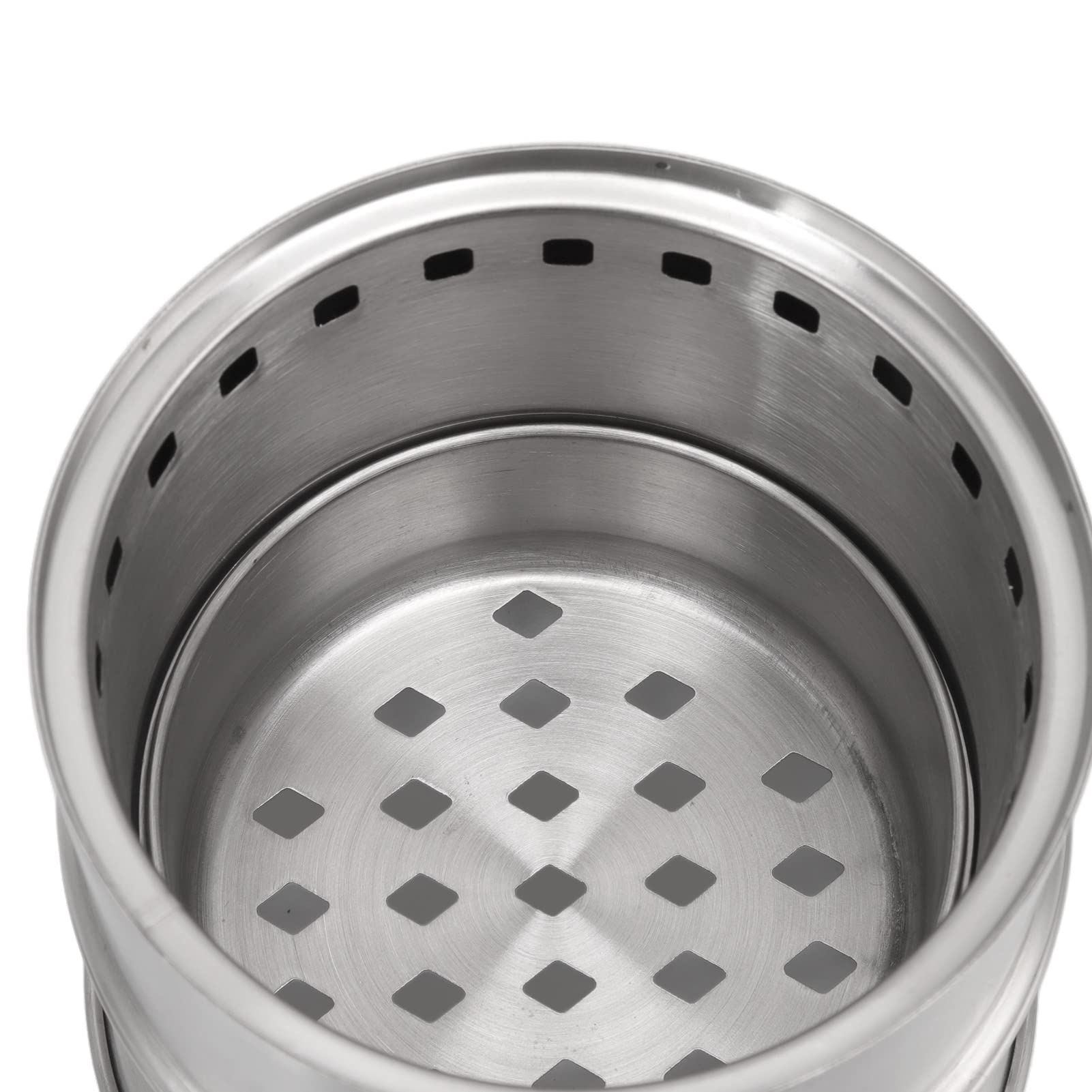 Jeanoko Camping Campfire Stove Stainless Steel Widely Used Alcohol Stove Windproof Burning Holes for Outdoor (Round)