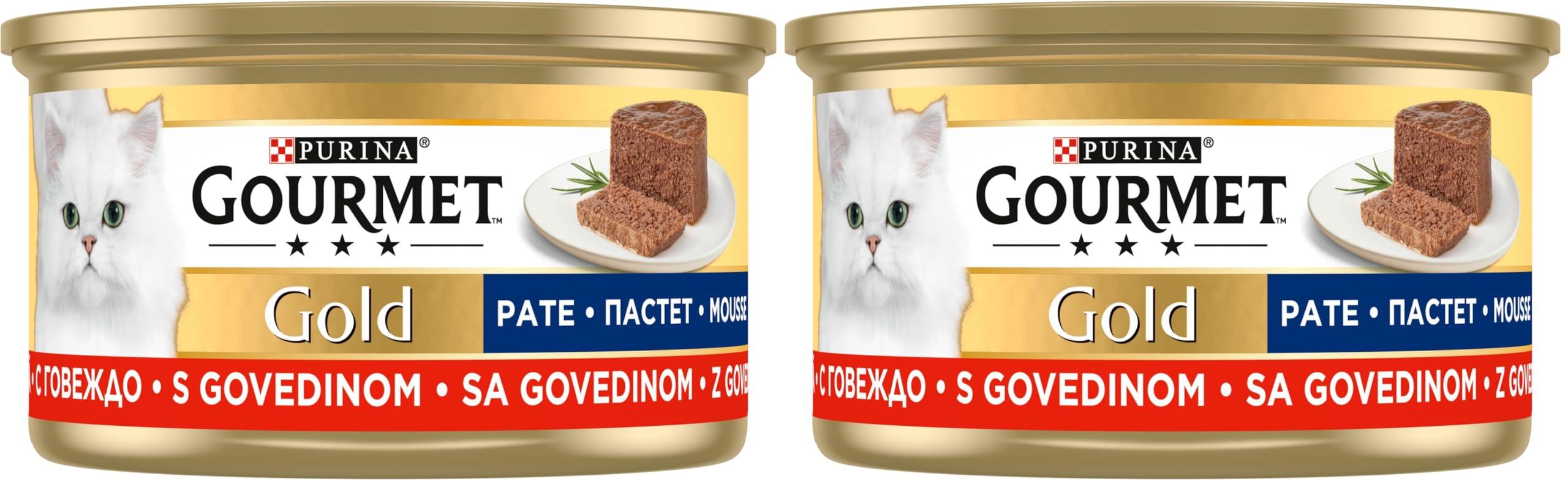 Gourmet Gold Kıyılmış Sığır Etli Yaş Kedi Maması, Yetişkin, 85 g 2li paket