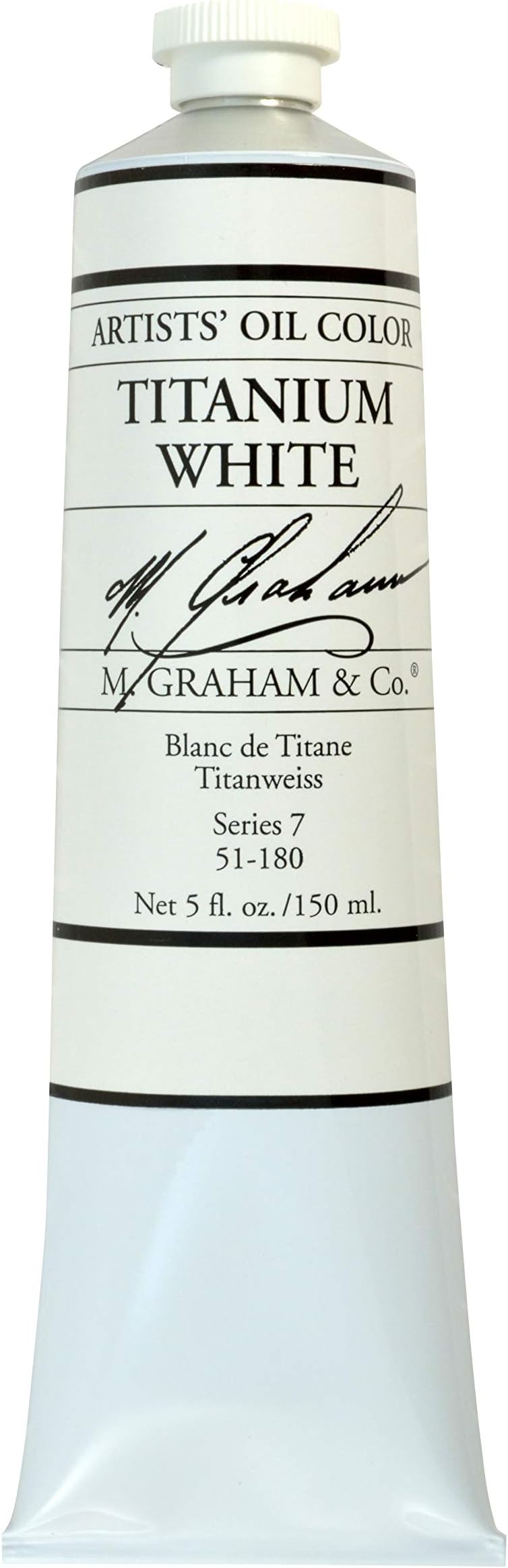 M. Graham & Co. Artist Oil Paint Titanium White 5oz Tube