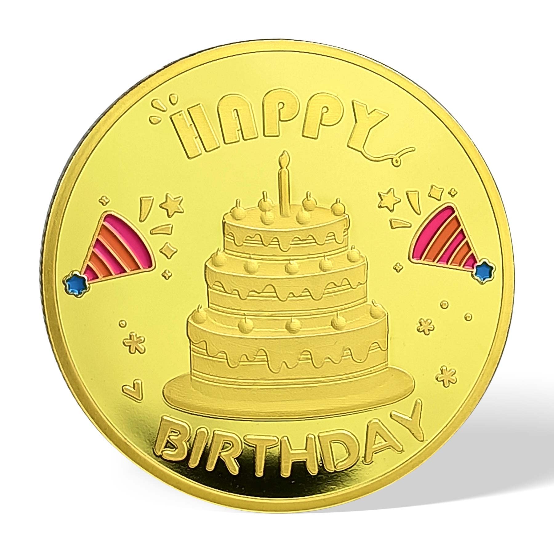 Happy Birthday Coin Cake Keepsake Gift of Have Fun Day Happiness Prayer Coin  : Amazon.sg: Toys
