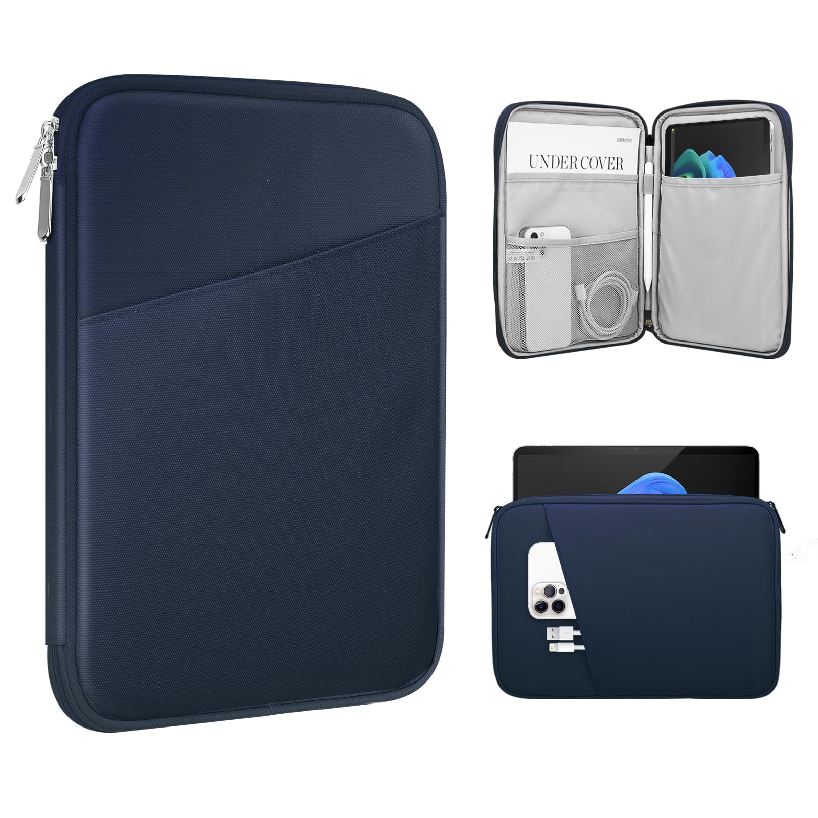 TiMOVO 9-11" Tablet Sleeve Bag with Pocket, Indigo
