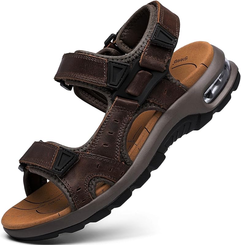 ziitop Men's Athletic Sandals Adjustable Straps Arch Support Air Cushion Durable Hiking Outdoor Non-slip Sandals for Casual Walking