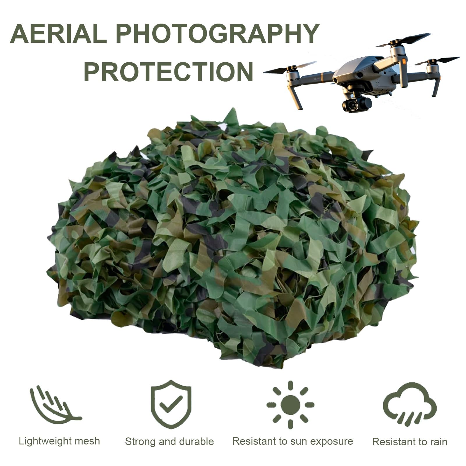 Generisch Tarnnetz Camouflage Netz, Jagd Army Camo Tarnung Net Sonnenschutz, für Garten Wald Waldlandschaft Militär(8x6.0m)