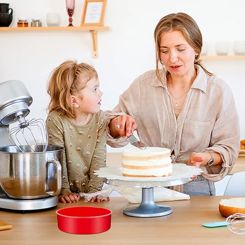 Miniatura 5 de Dandat 8 moldes de silicona para hornear de 6 pulgadas, moldes de silicona reutilizables para tartas, moldes redondos de liberación rápida, molde de