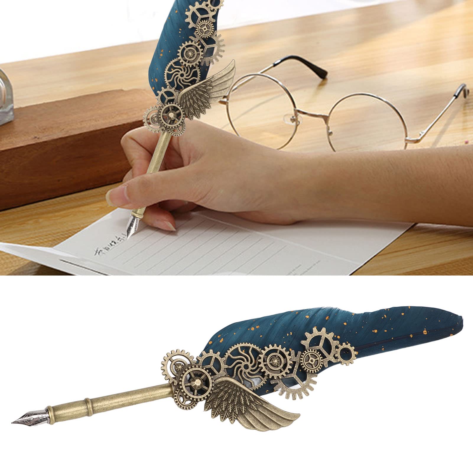 Kit Calligraphie Plume Porte-plume Bois - 9 Plumes Interchangeables, Dessin, Croquis, Encrage