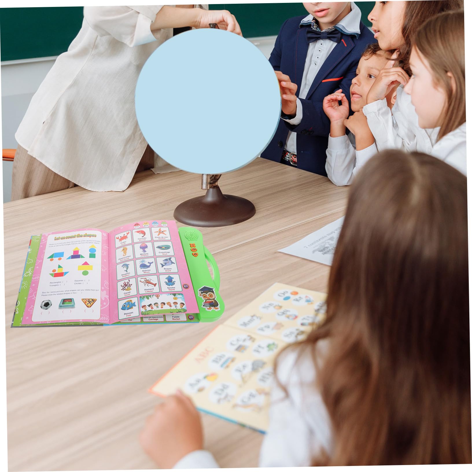 Libro Interactivo Sonido para Aprendizaje de Francés E Inglés | Abs Verde, Funciona 3 Pilas Aa No Incluidas, para Niños y Preescolar, Obsequio de Cumpleaños