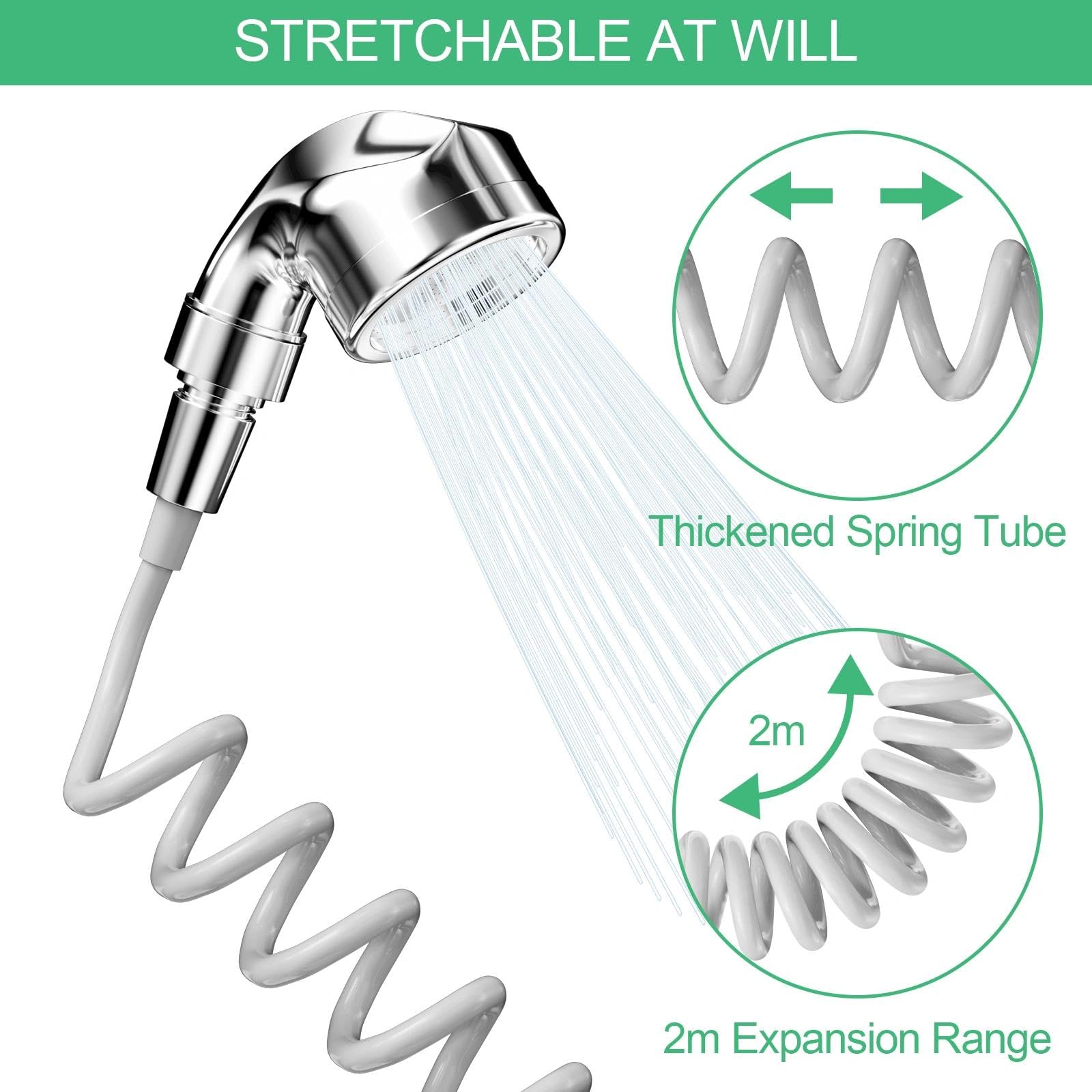 Brysalis Doccetta per Lavandino, Doccino per Doccia, Soffione Doccia con 2m Tubo, Doccino per Bidet Bagno, Doccino Universale per Rubinetti, Perfetto per il Lavaggio dei Capelli, Animali, Cucina - 3