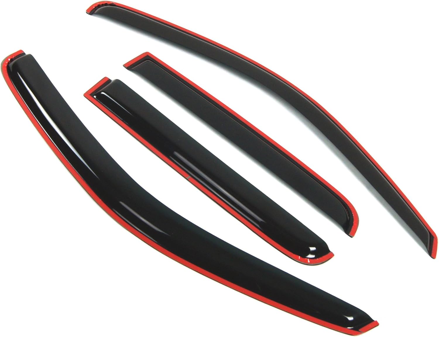 TuningPros in-Channel Window Vent Visors Rain Guards Compatible with Dodge Dakota Quad Cab 2000-2004 | Side Window Wind Deflectors Rain Shields | Black Tinted, 4 Pcs Set, BGWV-114i