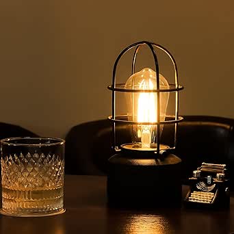 Haian Small Touch Table Lamp for Small Spaces - 3-Way Dimmable Industrial Bedside Lamp - Steampunk Antique Nightstand Desk Lamp with Bulb Included